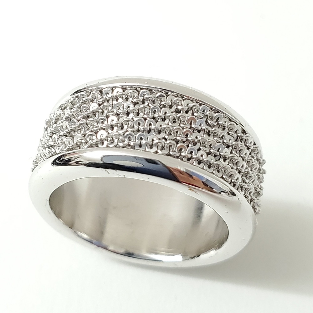 Silver Chain Tactile Ring